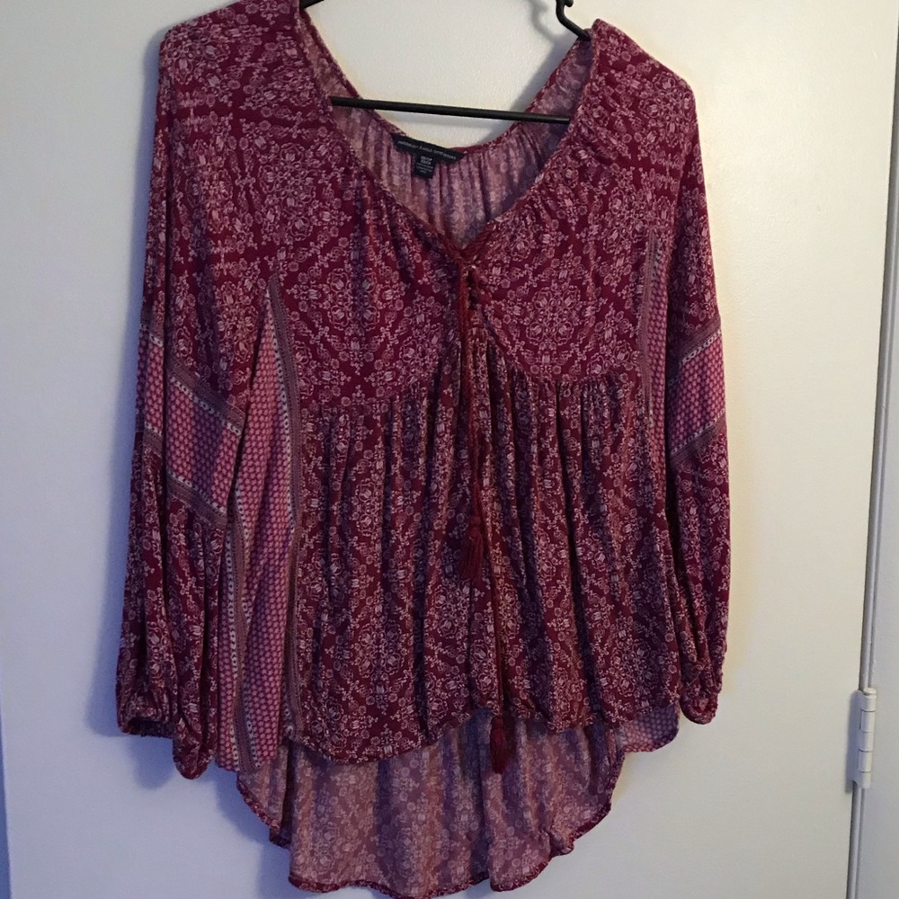 Maroon medium sleeve top